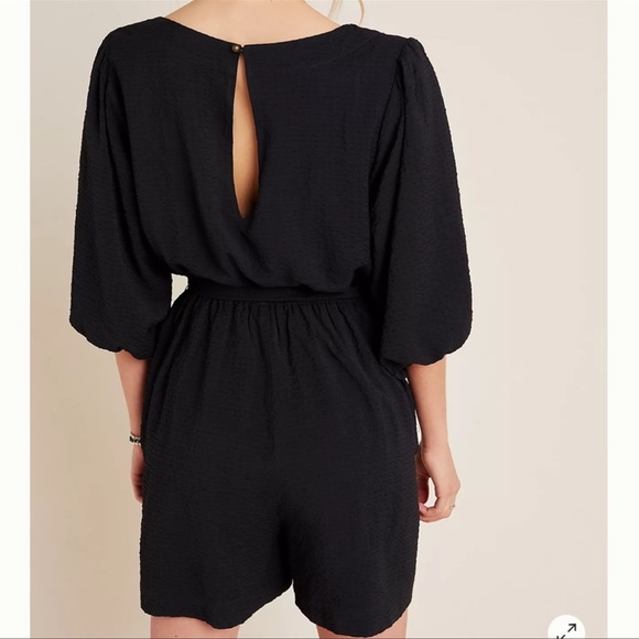 By Anthropologie Puff sleeve romper - Picture 2 of 4